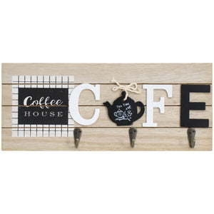 Cafe sign with hooks