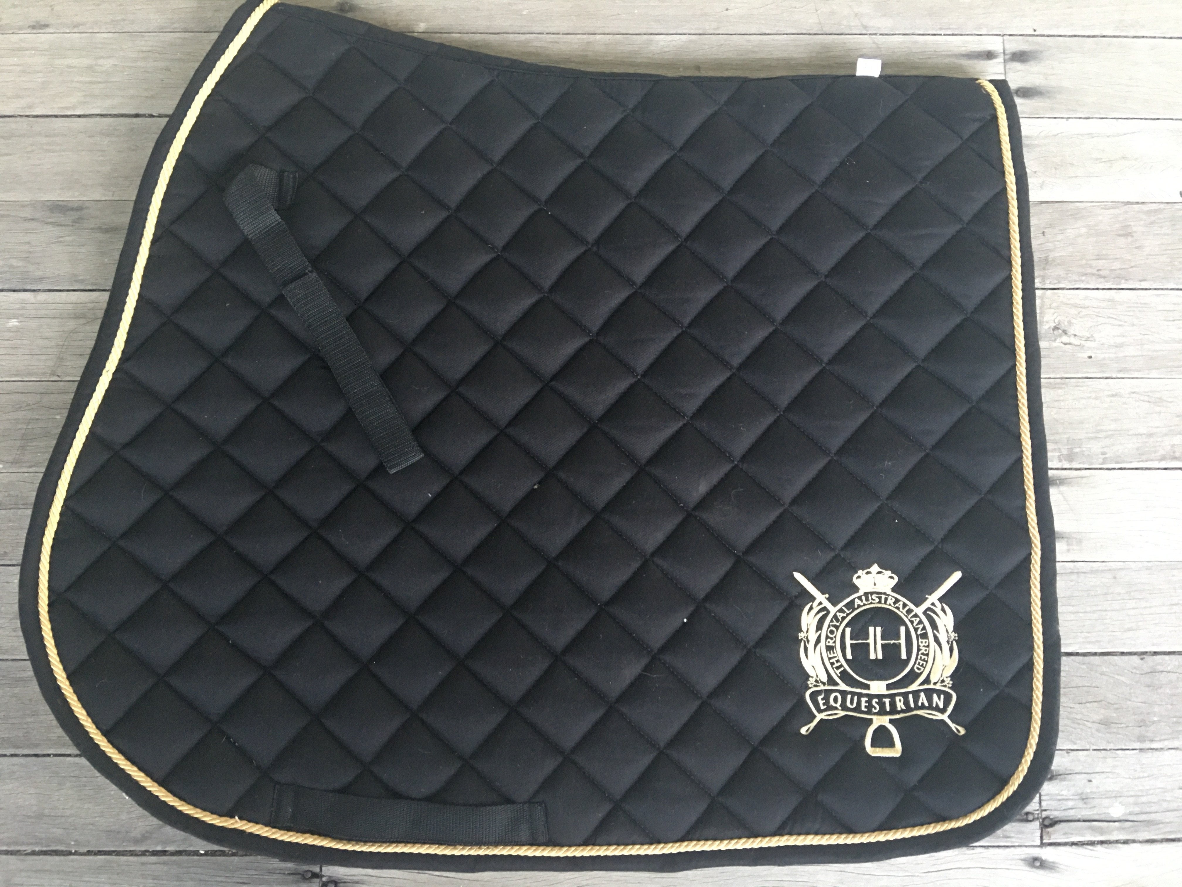 Quilted Saddle Pad - Black & Gold